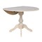 International Concepts Round 42 in Rd Dual Drop Leaf Pedestal Table, 30.3 inH, Unfinished, Ready to Finish, 42 in W, 42 in L K-42DPT-11B - alternate 6